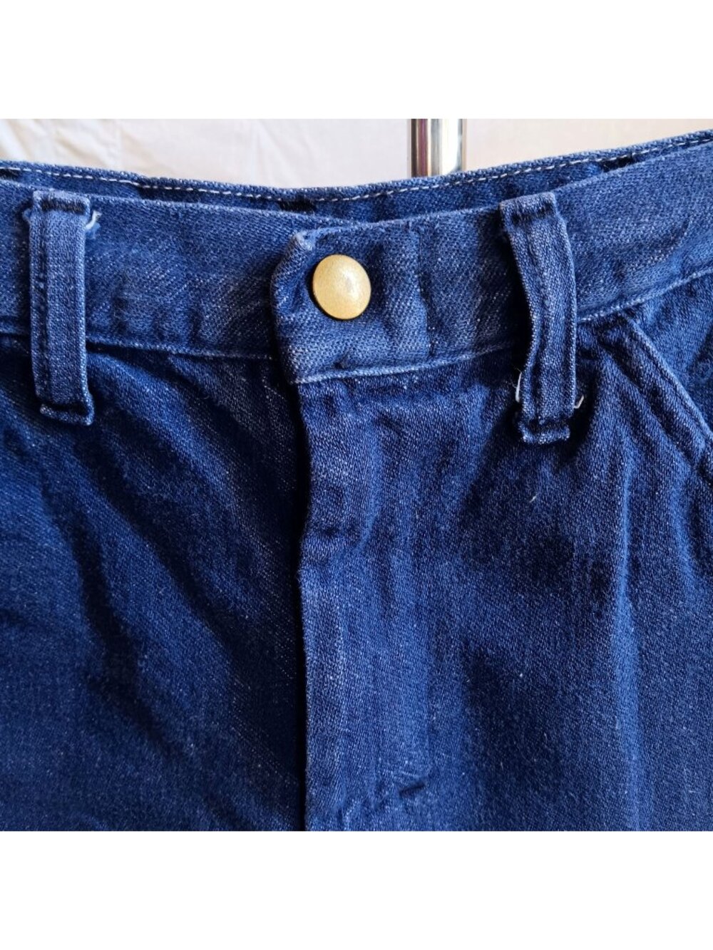 Vintage Indigo Denim Shorts 28W 28" 1970s Pure Cutoff Denim Jeans Hippy Shorts